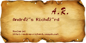 András Richárd névjegykártya
